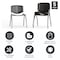 Flash Furniture HERCULES Series 880 lb. Capacity Black Plastic Stack Chair with Titanium Gray Powder Coated Frame, PK5 5-RUT-F01A-BK-GG - alternate 9